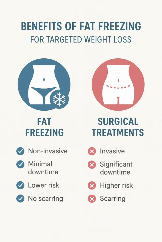 graphic showing the benefits of fat freezing Royal Tunbridge Wells