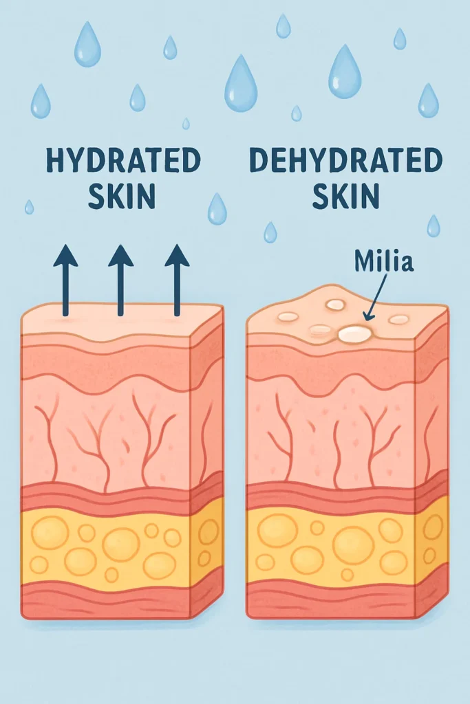 The importance of hydration and milia production Royal Tunbridge Wells