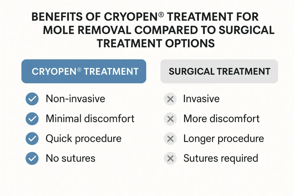 Benefits of facial mole removal Royal Tunbridge Wells - call our team today to book a consultation
