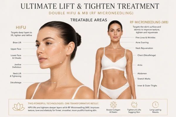 Areas of the body that can be treated - ultimate skin tighten treatment Royal Tunbridge Wells